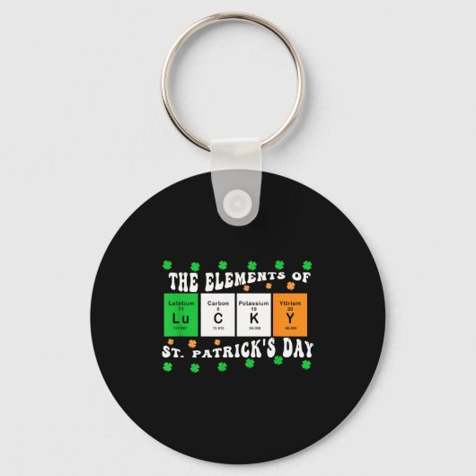 Patricks Day Funny Elements Of Lucky Periodic Tabl Sleutelhanger (Voorkant)