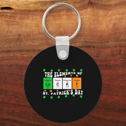 Patricks Day Funny Elements Of Lucky Periodic Tabl Sleutelhanger (Voorkant)
