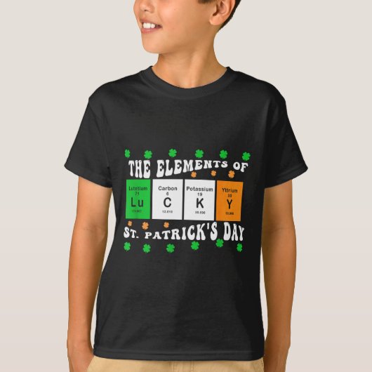 Patricks Day Funny Elements Of Lucky Periodic Tabl T-shirt (Voorkant)