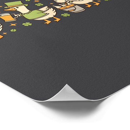 Patricks Day,funny Goose, Shamrock, Beer Gift Tee  Poster (Hoek)