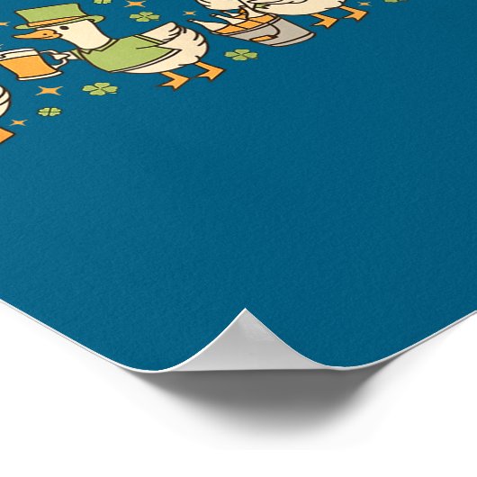 Patricks Day,funny Goose, Shamrock, Beer Gift Tee  Poster (Hoek)
