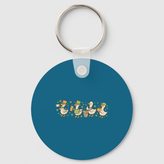 Patricks Day,funny Goose, Shamrock, Beer Gift Tee Sleutelhanger (Voorkant)