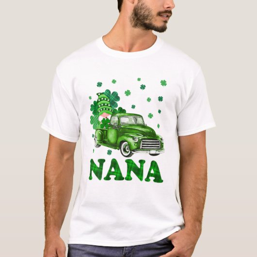 Patricks Day Gnome Nana Plaid T-shirt (Voorkant)