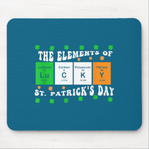 Patricks Day Grappige Elementen Van Lucky Periodie Muismat