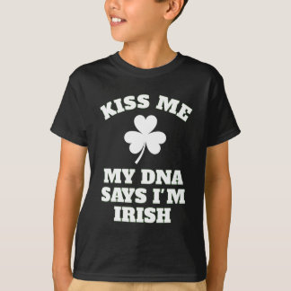 Patricks Day Kiss Me Grappig DNA Test Iers T-shirt