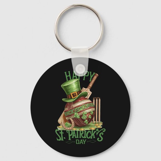 Patrick's Day Kostuum Cricket Hoed Vierbladige Kla Sleutelhanger (Voorkant)