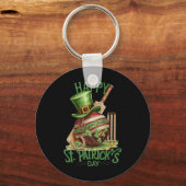 Patrick's Day Kostuum Cricket Hoed Vierbladige Kla Sleutelhanger (Voorkant)