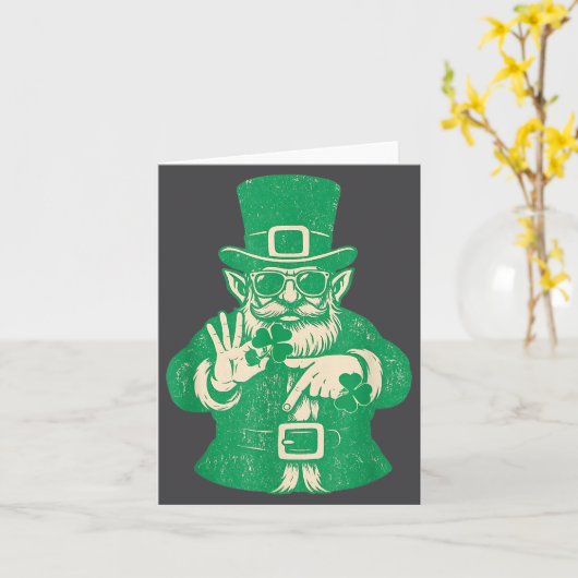 Patricks Day, Leprechauns Funny 6 Meme Gift Men, W Kaart (Gele Bloem)