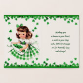 Patrick's Day. Little Irish Girl Folie Kaarten (Binnen)