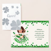 Patrick's Day. Little Irish Girl Folie Kaarten (Display)