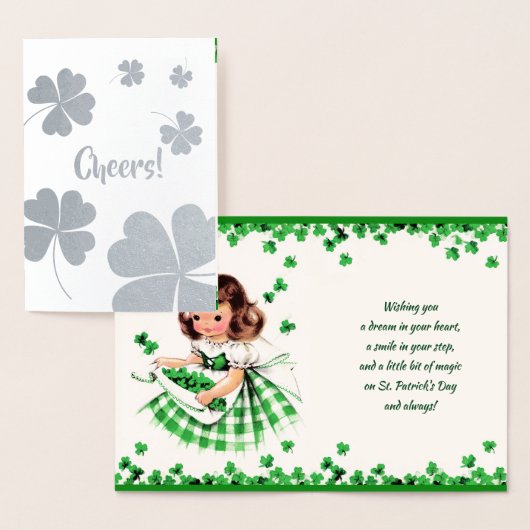 Patrick's Day. Little Irish Girl Folie Kaarten (Display)