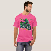 Patrick's Day Motorcycle Shamrocks Lucky Patrick's T-shirt (Voorkant volledig)