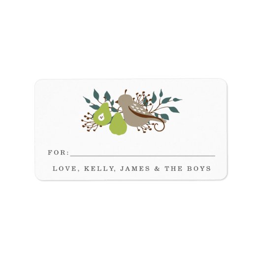 Patrijs en Peer Holiday Gift Etiket