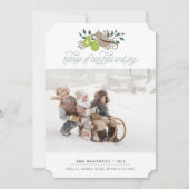 Patrijs en Peer Vakantie Foto Feestdagenkaart (Voorkant)