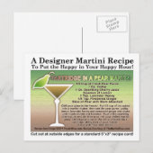 Patrijs in een Pear Martini Recept Briefkaart (Voorkant / Achterkant)