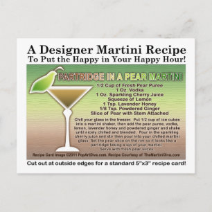 Patrijs in een Pear Martini Recept Briefkaart