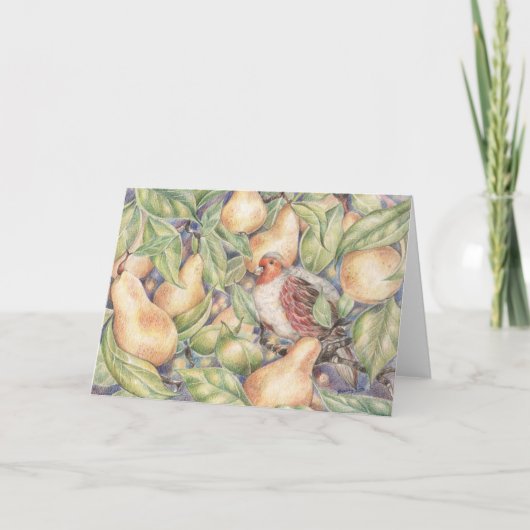 Patrijs in een Pear Tree Christmas Kaart (Voorkant)