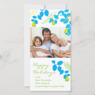 Patrijs in een Pear Tree Holiday Photo Card Feestdagenkaart
