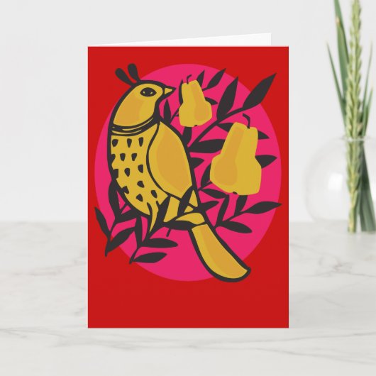 Patrijs in een Pear Tree Kaart (Voorkant)