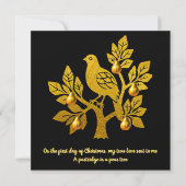 Patrijs in een peer tree Elegant Gouden Kerstmis Feestdagenkaart (Voorkant)