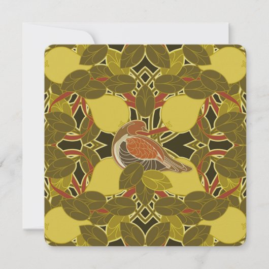 Patrijs in een peer tree kerst Wenskaart Feestdagenkaart (Voorkant)