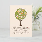 Patrijs in een peereboom Kerstcadeau Uitwisseling Kaart (Staand voorkant)