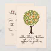 Patrijs in een peereboom Kerstcadeau Uitwisseling Kaart (Voorkant / Achterkant)