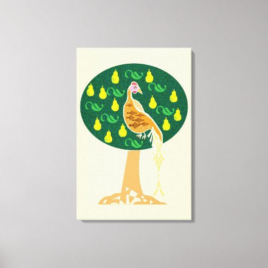 Patrijs in een perenboom canvas afdruk (Voorkant)