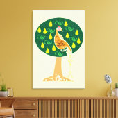 Patrijs in een perenboom canvas afdruk (Insitu (Woonkamer))