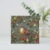 Patrijs in een perenboom feestdagenkaart (Staand voorkant)