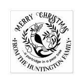 Patrijs in een perenboom Kerstmis Naam #2 Zelfinktende Stempel (Design)