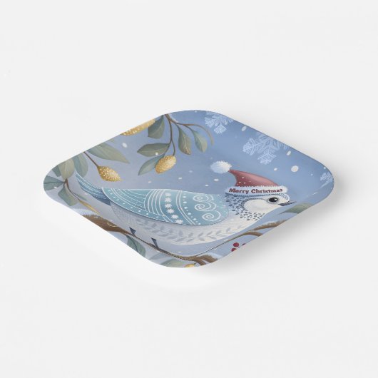 Patrijs in een perenboom papier Bord (Gebogen)