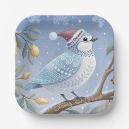 Patrijs in een perenboom papier Bord