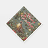 Patrijs in een perenboom vrolijk kerstfeest servet (Hoek)