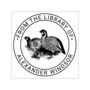Patrijs wild vogel tekenbibliotheek boeknaam  zelfinktende stempel