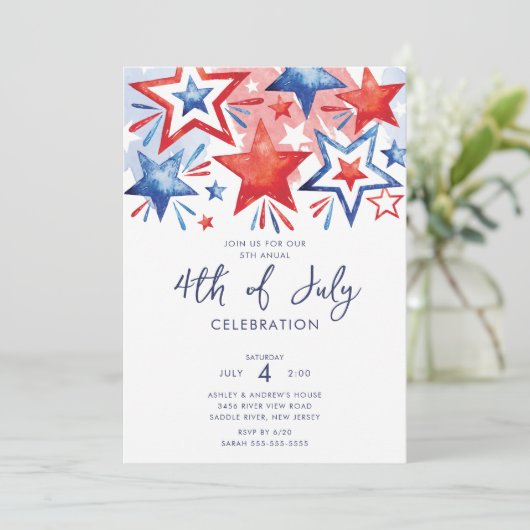 Patriot 4 juli feest kaart (Staand voorkant)