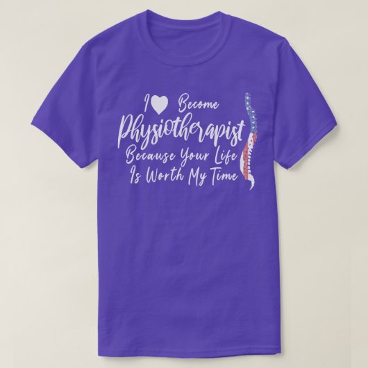 Patriot 4 juli fysiotherapeut t-shirt (Design voorkant)