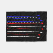 Patriot 4 juli gevechtsvliegtuigen Vliegtuig Ameri Fleece Deken (Voorkant (Horizontaal))
