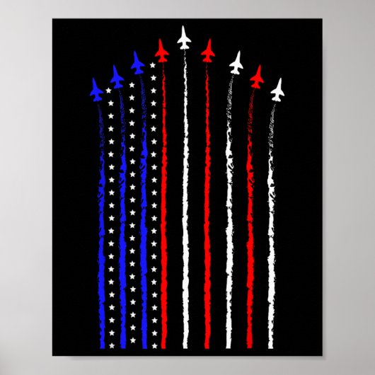 Patriot 4 juli gevechtsvliegtuigen Vliegtuig Ameri Poster (Voorkant)