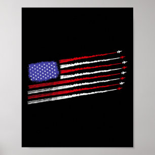 Patriot 4 juli gevechtsvliegtuigen Vliegtuig Ameri Poster