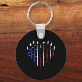 Patriot 4 juli gevechtsvliegtuigen Vliegtuig Ameri Sleutelhanger (Voorkant)