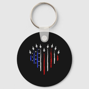 Patriot 4th Fighter Jets Vliegtuig Vlag van de VS Sleutelhanger