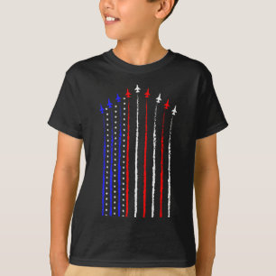 Patriot 4th Fighter Jets Vliegtuig Vlag van de VS T-shirt