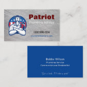 Patriot Aannemer Loodgietersdienst Chrome Design Visitekaartje (Voorkant / Achterkant)