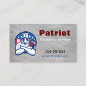 Patriot Aannemer Loodgietersdienst Chrome Design Visitekaartje (Voorkant)