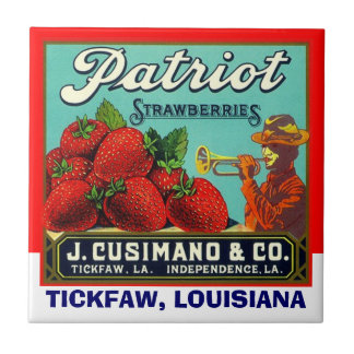 patriot aardbei Tickfaw LA Label Tile Tegeltje