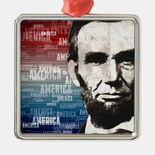 Patriot Abraham Lincoln Metalen Ornament (Voorkant)
