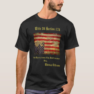 Patriot American Flag onderaan verhard Vinta T-shirt
