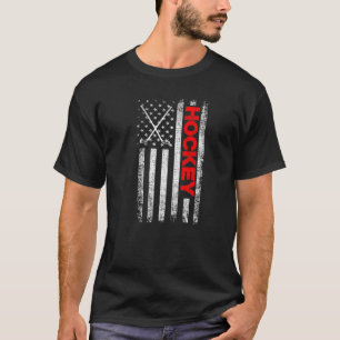 Patriot American Flag Puck Goalie speelt Ice Rink T-shirt