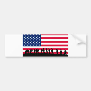 Patriot Amerikaans Soldaten vlagmotief Bumpersticker